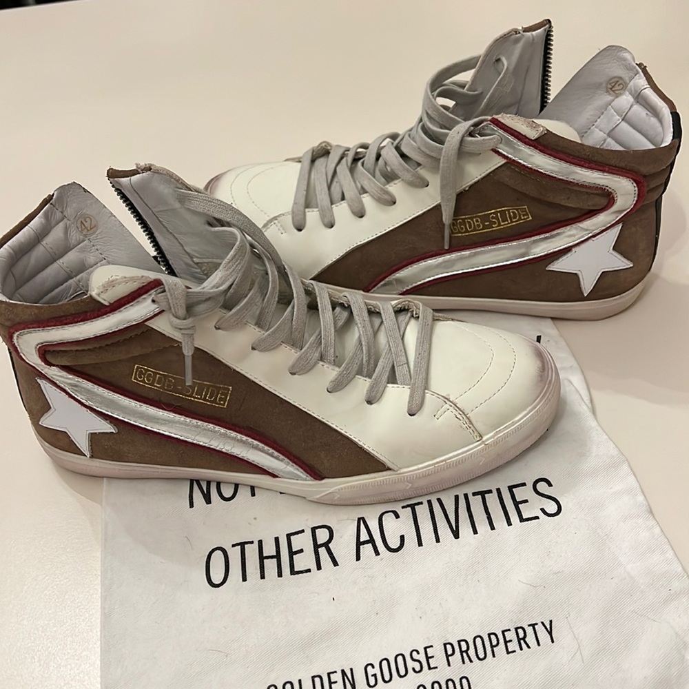 Men’s Rare High Top Golden Goose Superstar Slide Sneakers